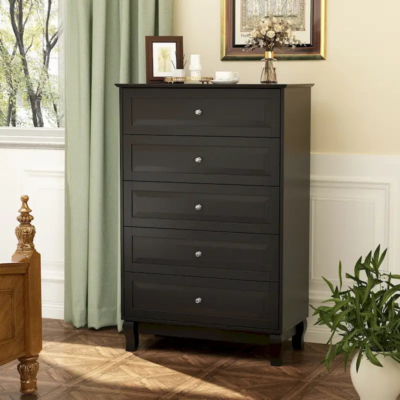 5-Drawer Dresser Chest Tall Storage Cabinet