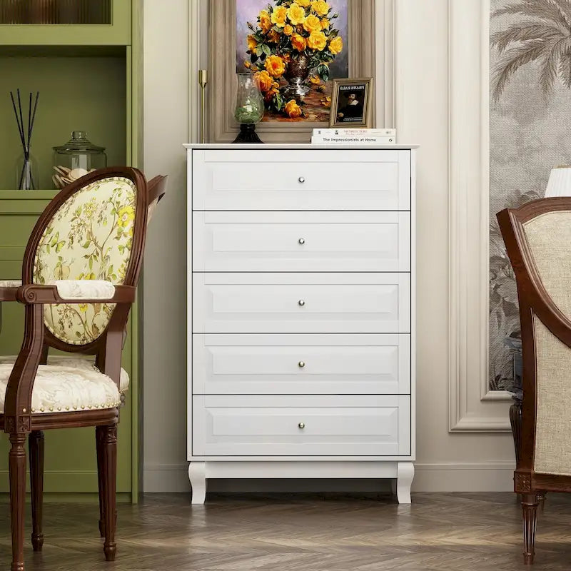 5-Drawer Dresser Chest Tall Storage Cabinet
