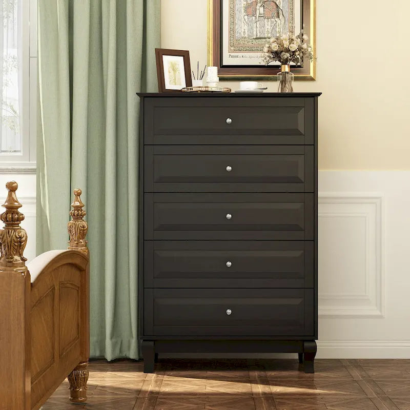 5-Drawer Dresser Chest Tall Storage Cabinet
