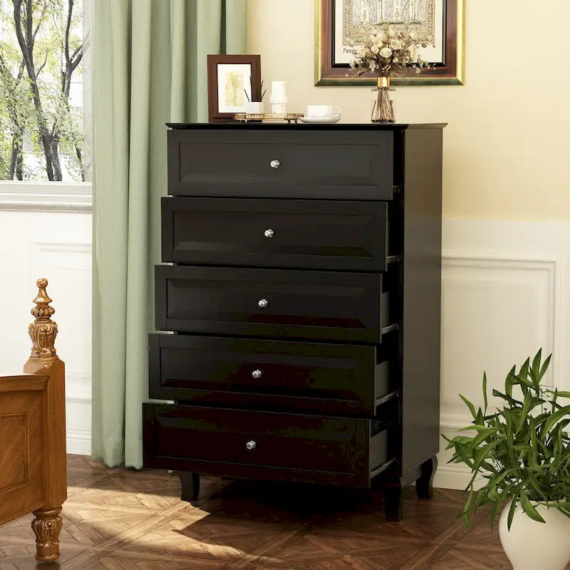 5-Drawer Dresser Chest Tall Storage Cabinet
