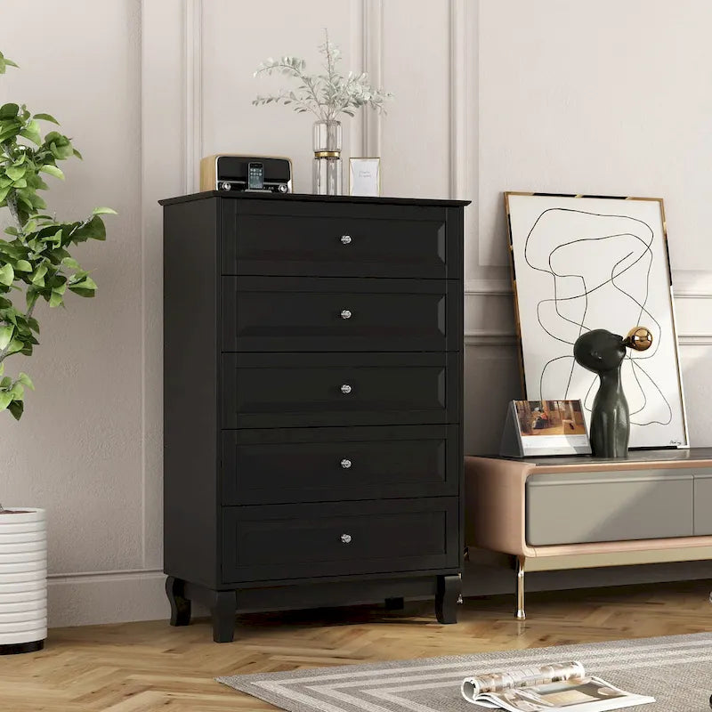 5-Drawer Dresser Chest Tall Storage Cabinet