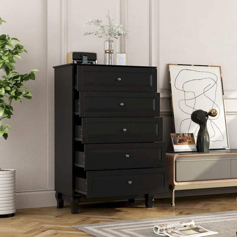 5-Drawer Dresser Chest Tall Storage Cabinet
