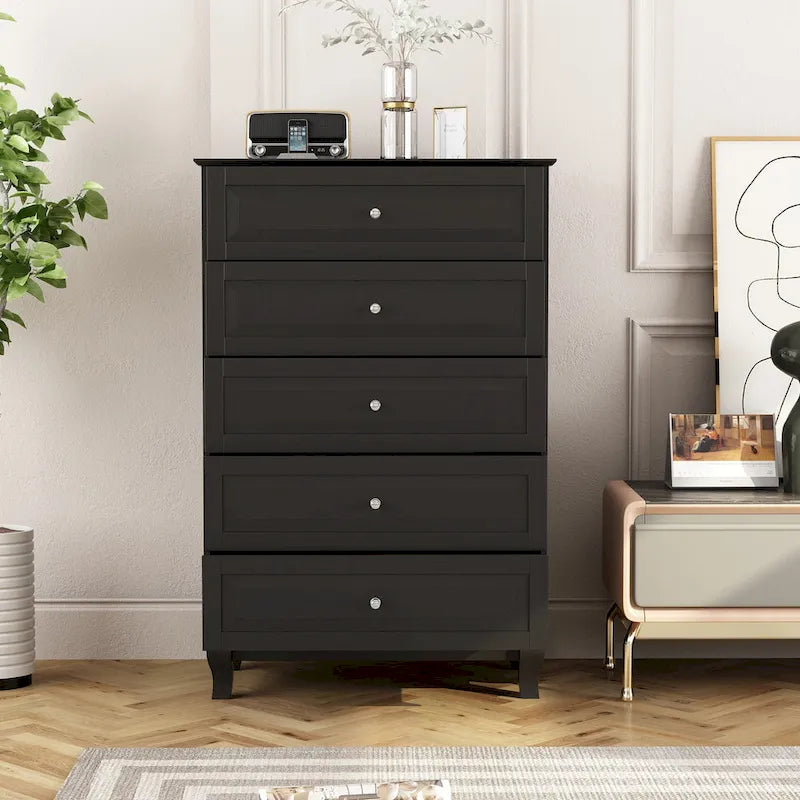 5-Drawer Dresser Chest Tall Storage Cabinet