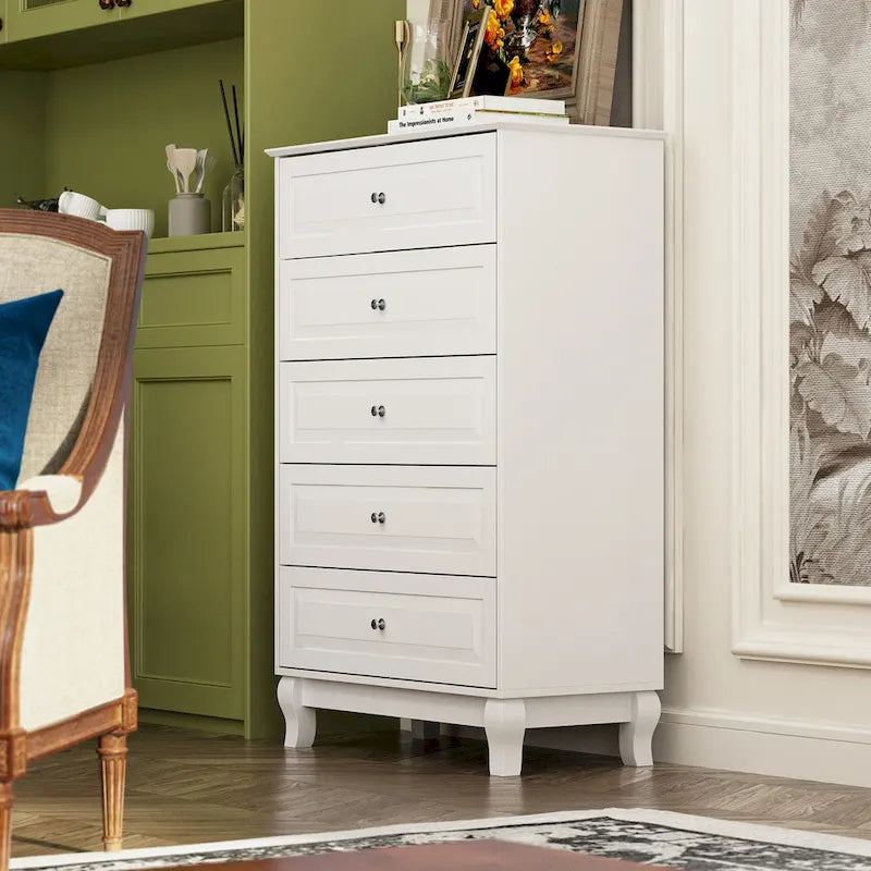 5-Drawer Dresser Chest Tall Storage Cabinet