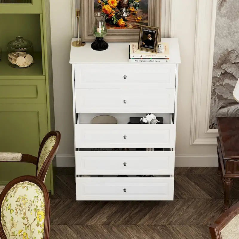 5-Drawer Dresser Chest Tall Storage Cabinet