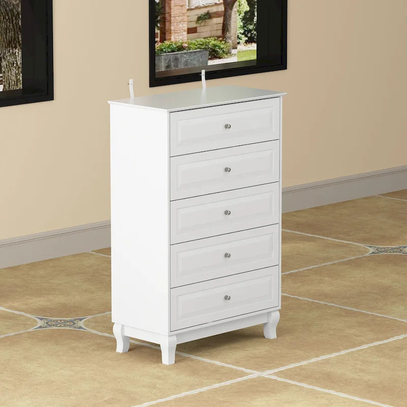 5-Drawer Dresser Chest Tall Storage Cabinet