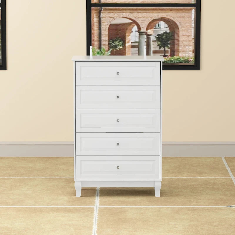 5-Drawer Dresser Chest Tall Storage Cabinet