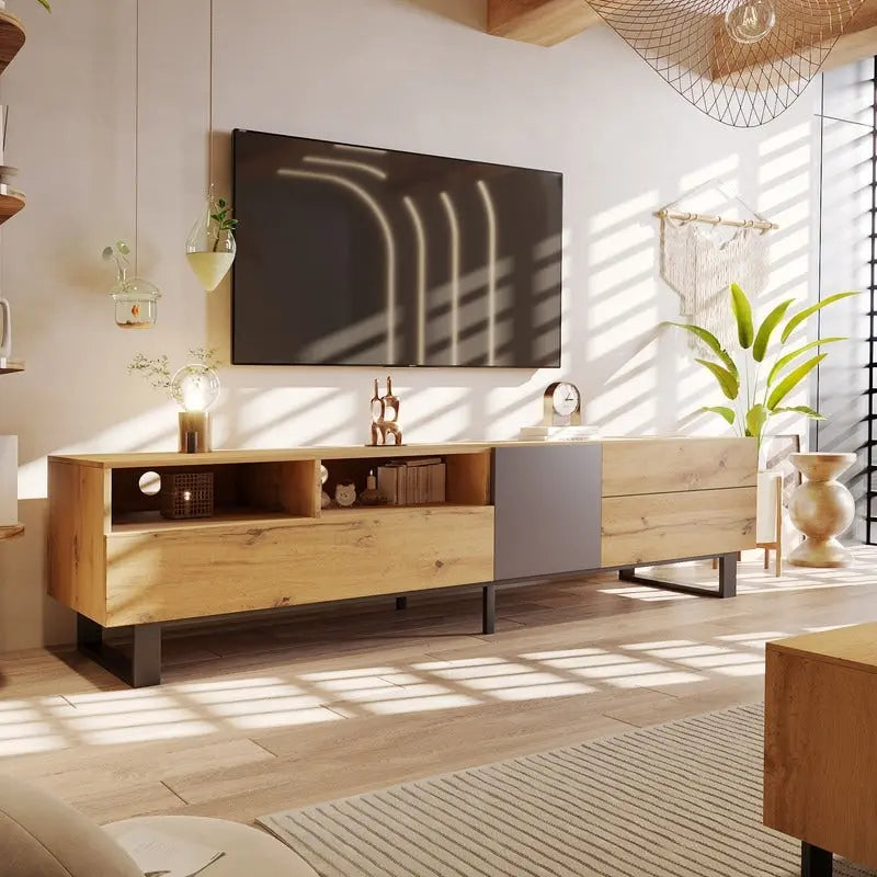 Modern Media Console Table TV Stand for 80 TV