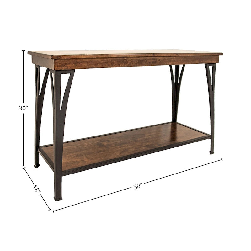 Copper Finish 1-Shelf Sofa Table
