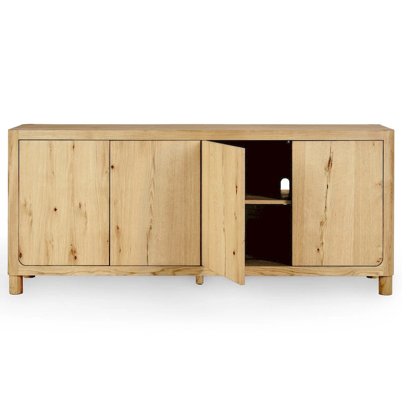 4-Door Oak Buffet - 80Wx22Dx33H