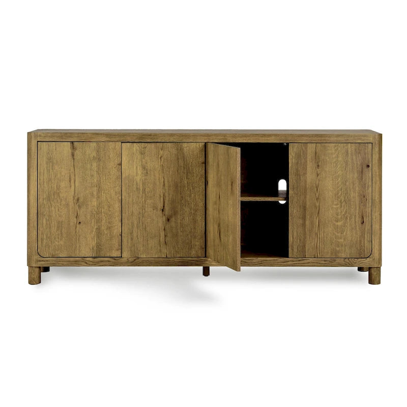 4-Door Oak Buffet - 80Wx22Dx33H