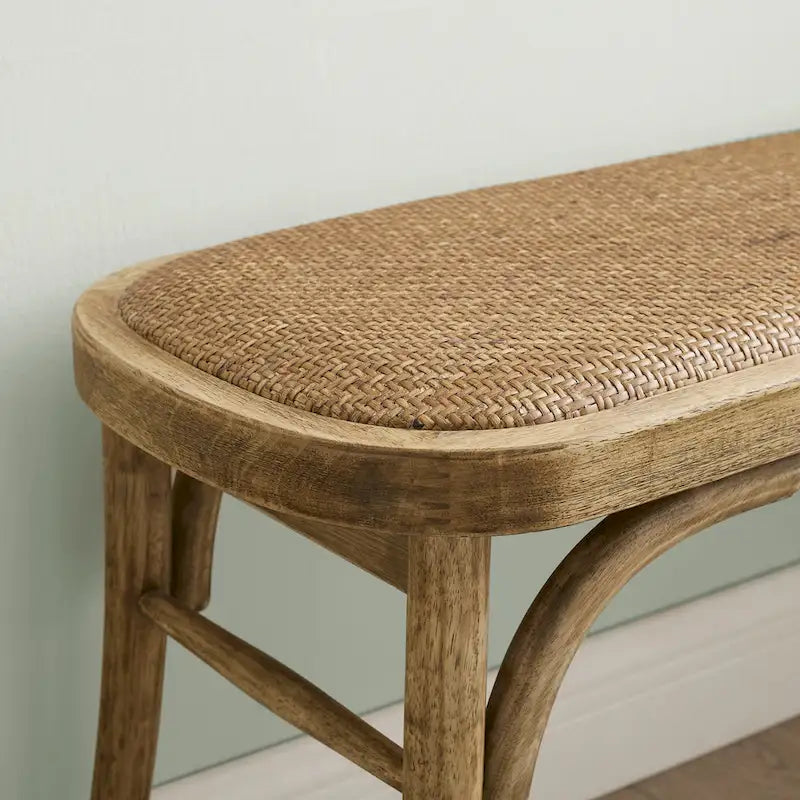 Bentwood Rattan Dining Bench