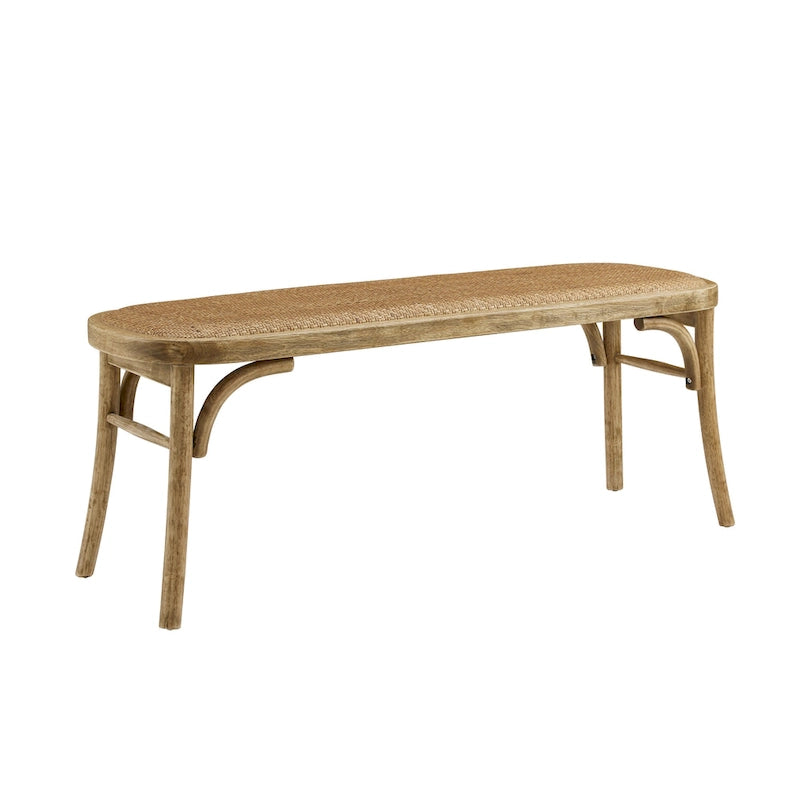 Bentwood Rattan Dining Bench