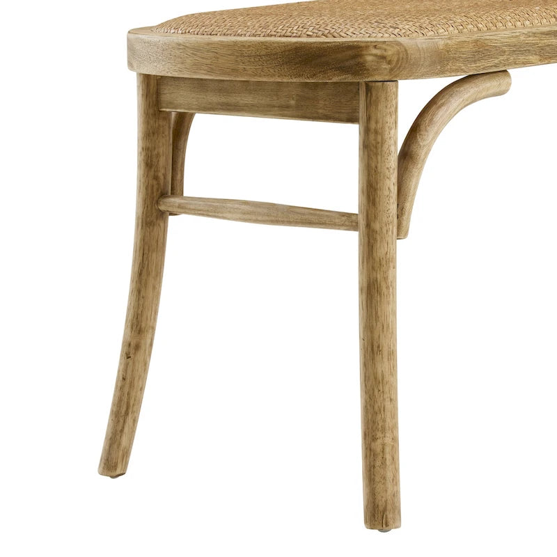 Bentwood Rattan Dining Bench