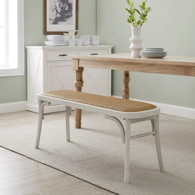 Bentwood Rattan Dining Bench