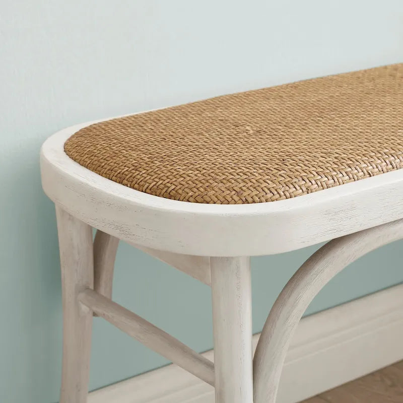Bentwood Rattan Dining Bench