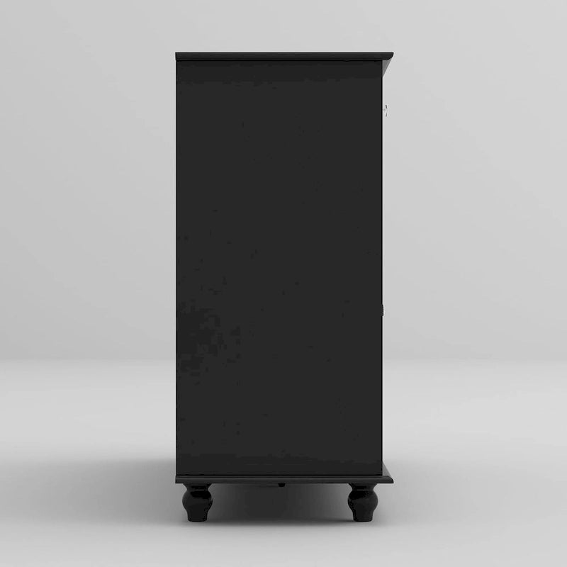 55" Mirrored Credenza Sideboard Buffet Cabinet with Bookcase