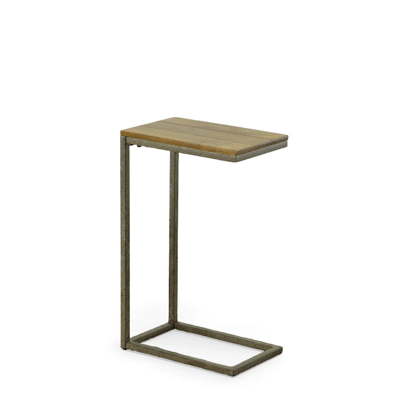 C-Form Accent Table - Harvest Oak Top - Aged Iron Base