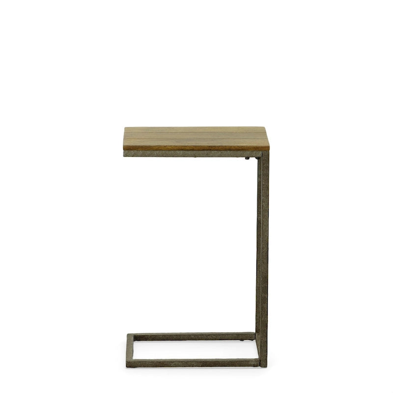 C-Form Accent Table - Harvest Oak Top - Aged Iron Base