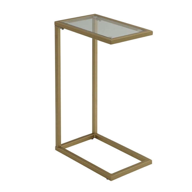 C-Form Accent Table - Harvest Oak Top - Aged Iron Base