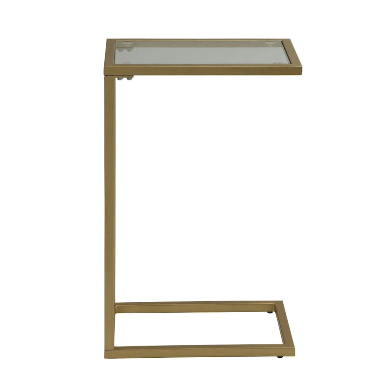C-Form Accent Table - Harvest Oak Top - Aged Iron Base