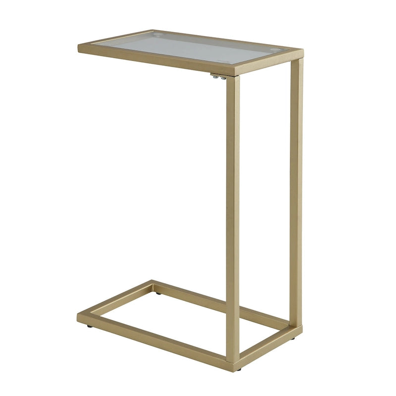 C-Form Accent Table - Harvest Oak Top - Aged Iron Base