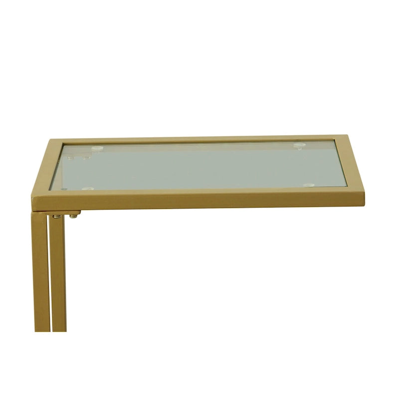 C-Form Accent Table - Harvest Oak Top - Aged Iron Base