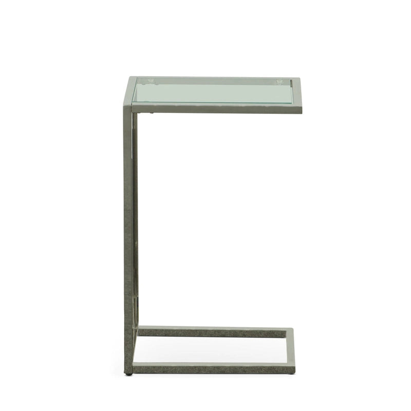 C-Form Accent Table - Harvest Oak Top - Aged Iron Base