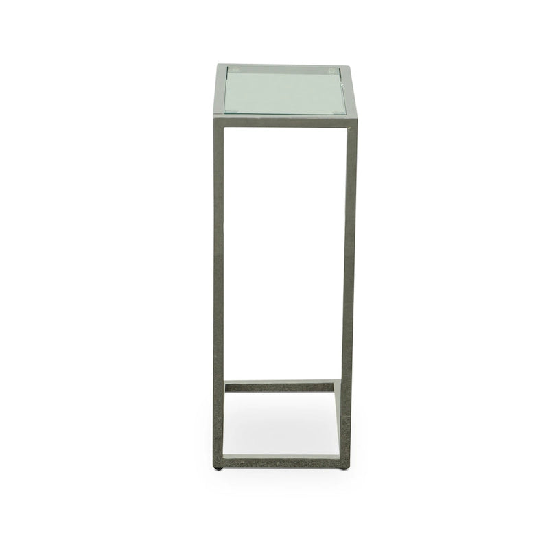 C-Form Accent Table - Harvest Oak Top - Aged Iron Base