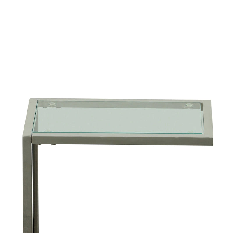 C-Form Accent Table - Harvest Oak Top - Aged Iron Base