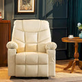 Manual Glider Rocker Recliner Chair with USB Ports, Faux Leather
