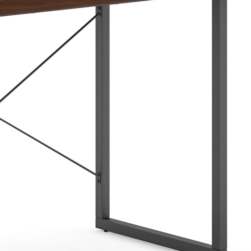 Brown Wood Desk with Monitor Stand