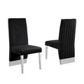 Pleated Nailhead-Trimmed Velvet Dining Chair, Chrome Legs (Set of 2)
