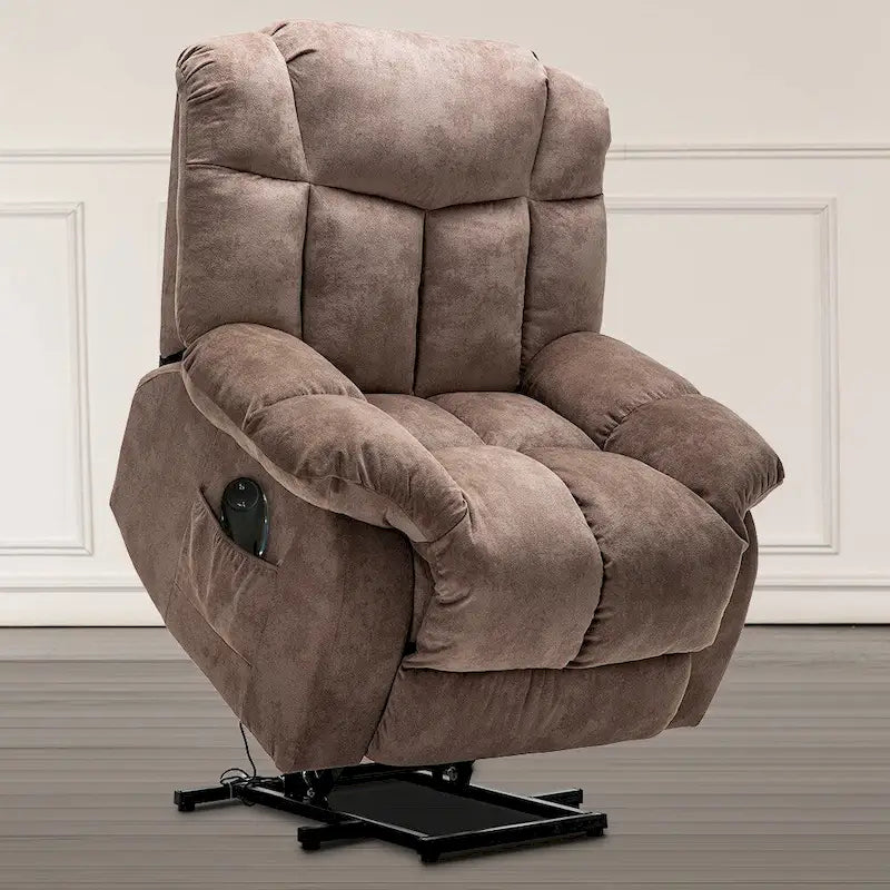 Power Lift Recliner Chair for Elderly - Heavy Duty Fabric Sofa with Safety Motion Reclining Mechanism