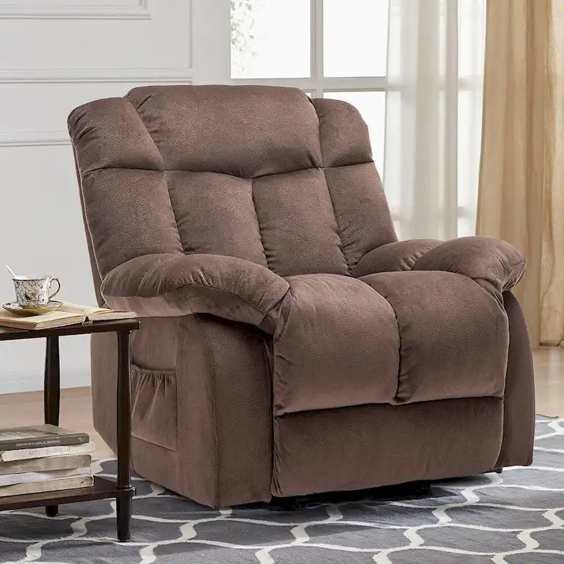 Power Lift Recliner Chair for Elderly - Heavy Duty Fabric Sofa with Safety Motion Reclining Mechanism
