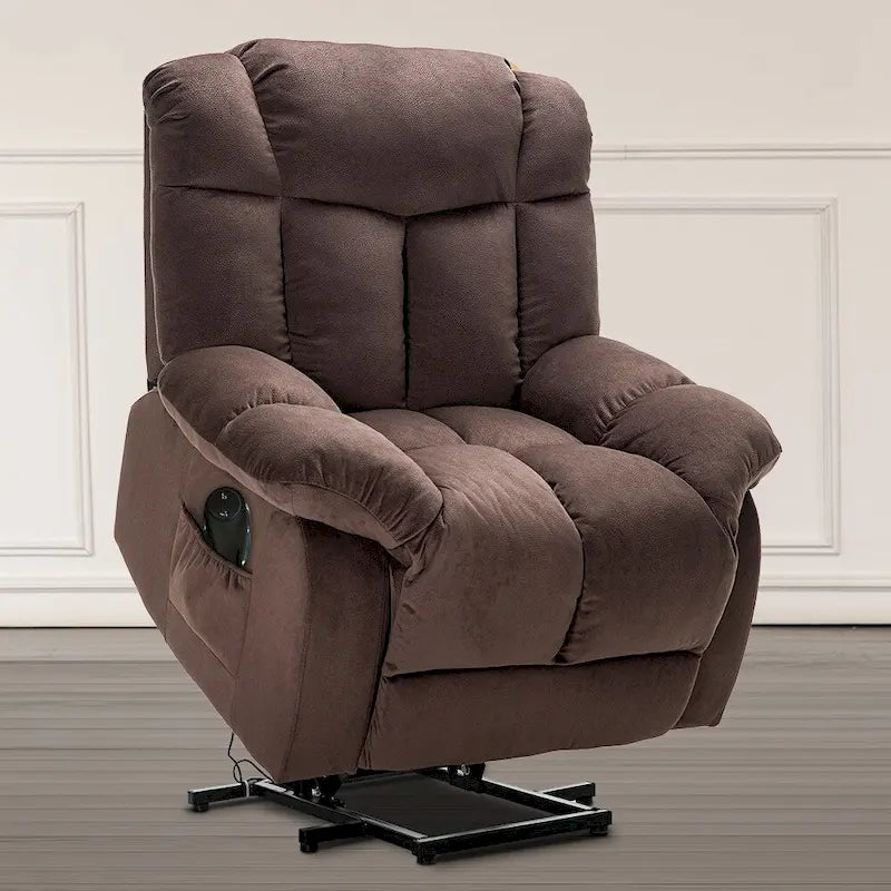 Power Lift Recliner Chair for Elderly - Heavy Duty Fabric Sofa with Safety Motion Reclining Mechanism