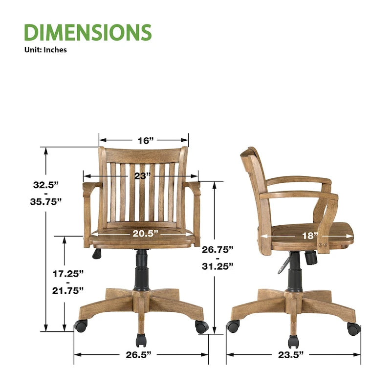 Wood Banker's Chair