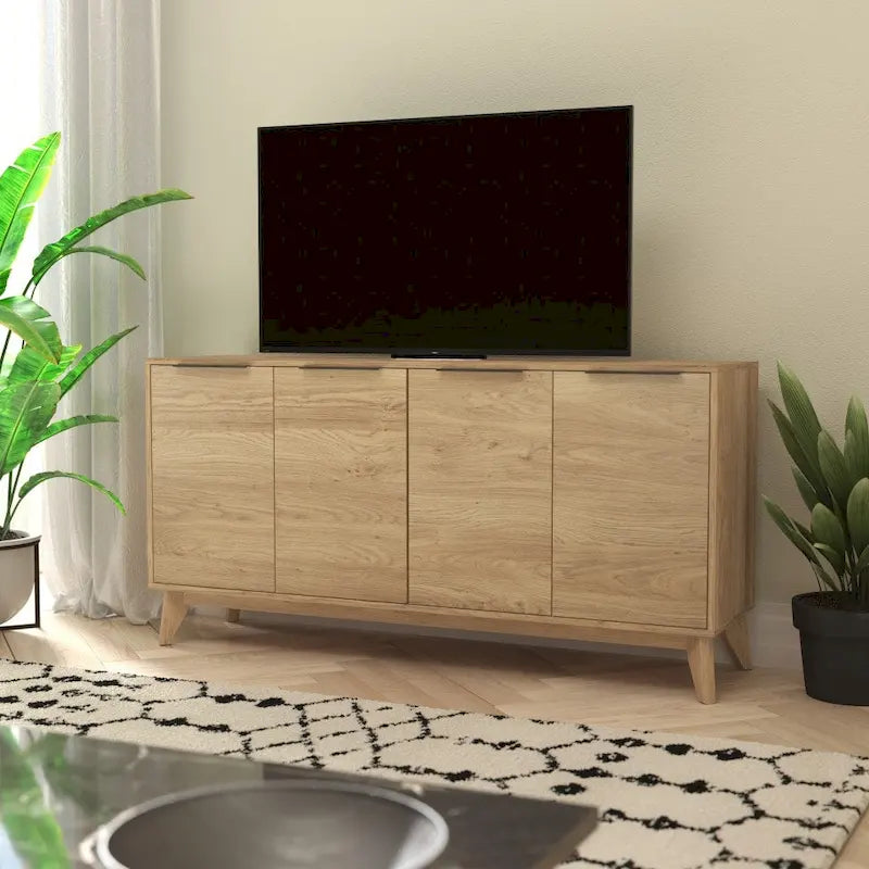60 Buffet Cabinet with 4 Soft Close Doors and Adjustable Shelves - 15.75D x 59.25W x 29.75H