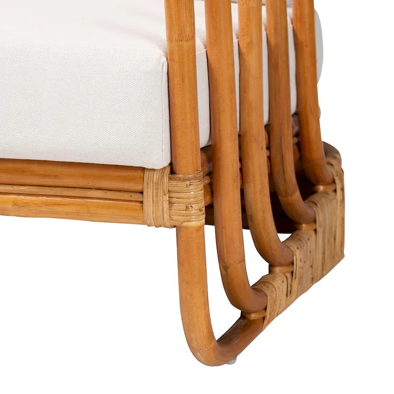 Modern Bohemian Natural Rattan Arm Chair