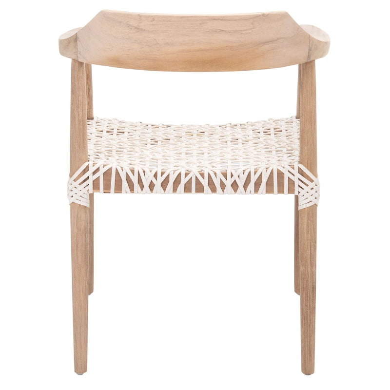 Woven Leather & Solid Wood Accent Chair (Fully Assembled) - 22"W x 20.5"D x 28.5"H