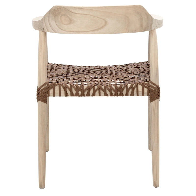 Woven Leather & Solid Wood Accent Chair (Fully Assembled) - 22"W x 20.5"D x 28.5"H