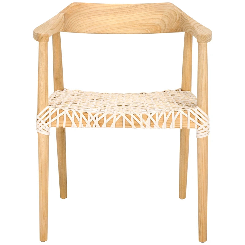 Woven Leather & Solid Wood Accent Chair (Fully Assembled) - 22"W x 20.5"D x 28.5"H