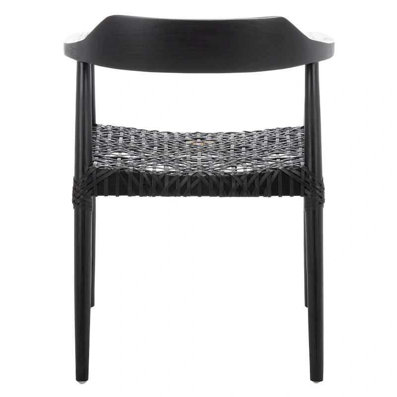 Woven Leather & Solid Wood Accent Chair (Fully Assembled) - 22"W x 20.5"D x 28.5"H