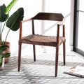 Woven Leather & Solid Wood Accent Chair (Fully Assembled) - 22"W x 20.5"D x 28.5"H
