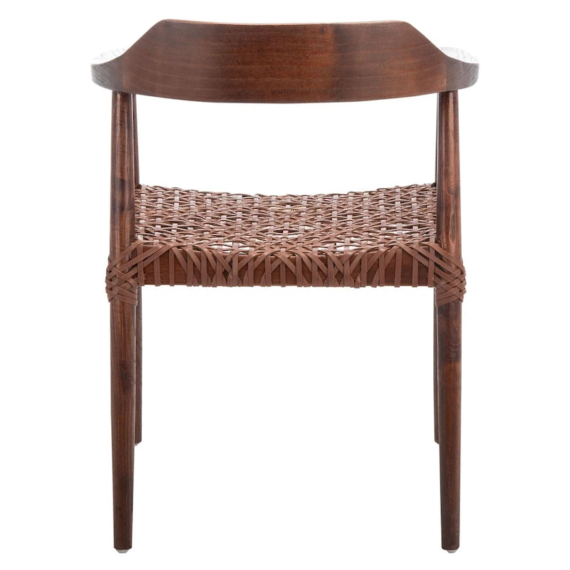 Woven Leather & Solid Wood Accent Chair (Fully Assembled) - 22"W x 20.5"D x 28.5"H