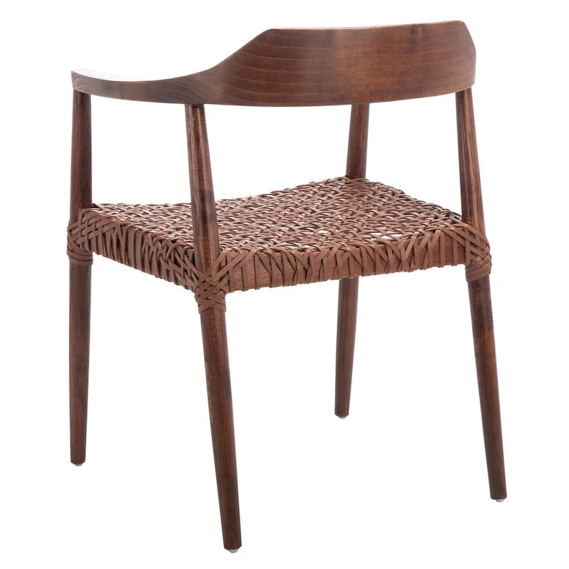 Woven Leather & Solid Wood Accent Chair (Fully Assembled) - 22"W x 20.5"D x 28.5"H