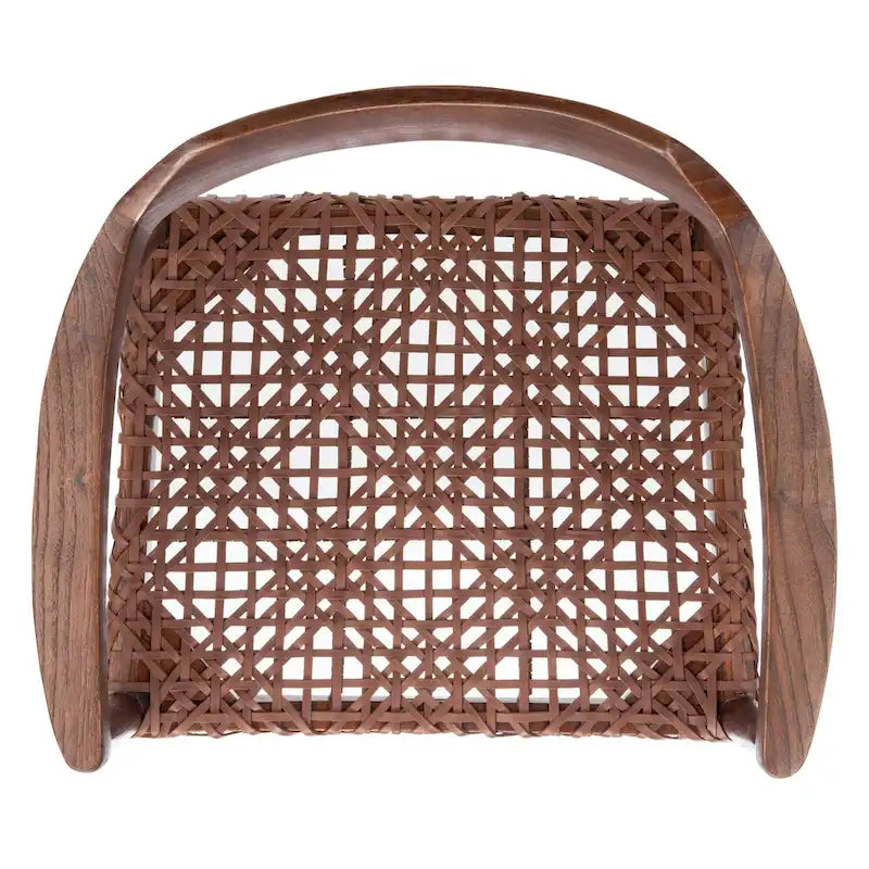 Woven Leather & Solid Wood Accent Chair (Fully Assembled) - 22"W x 20.5"D x 28.5"H
