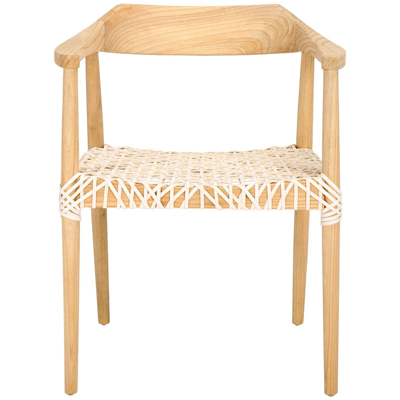 Woven Leather & Solid Wood Accent Chair (Fully Assembled) - 22"W x 20.5"D x 28.5"H