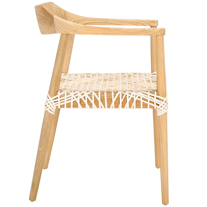 Woven Leather & Solid Wood Accent Chair (Fully Assembled) - 22"W x 20.5"D x 28.5"H
