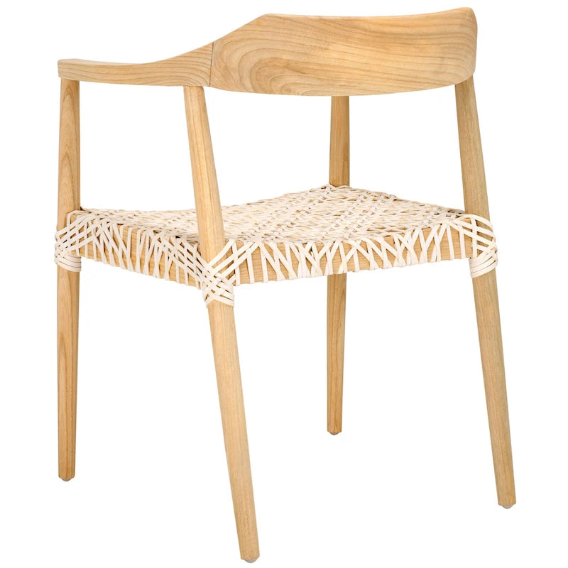 Woven Leather & Solid Wood Accent Chair (Fully Assembled) - 22"W x 20.5"D x 28.5"H